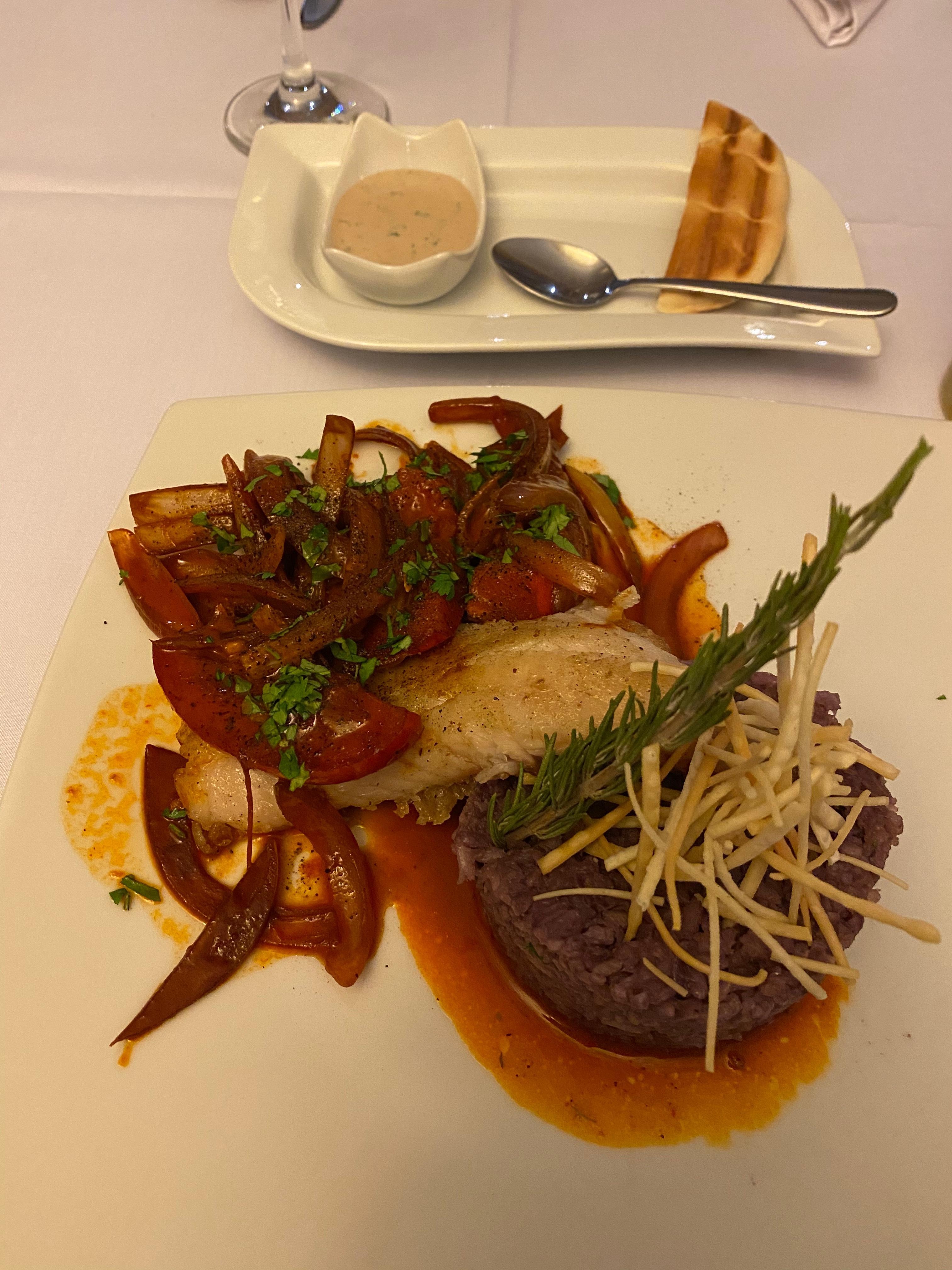 Mildly spicy fish was delicious!