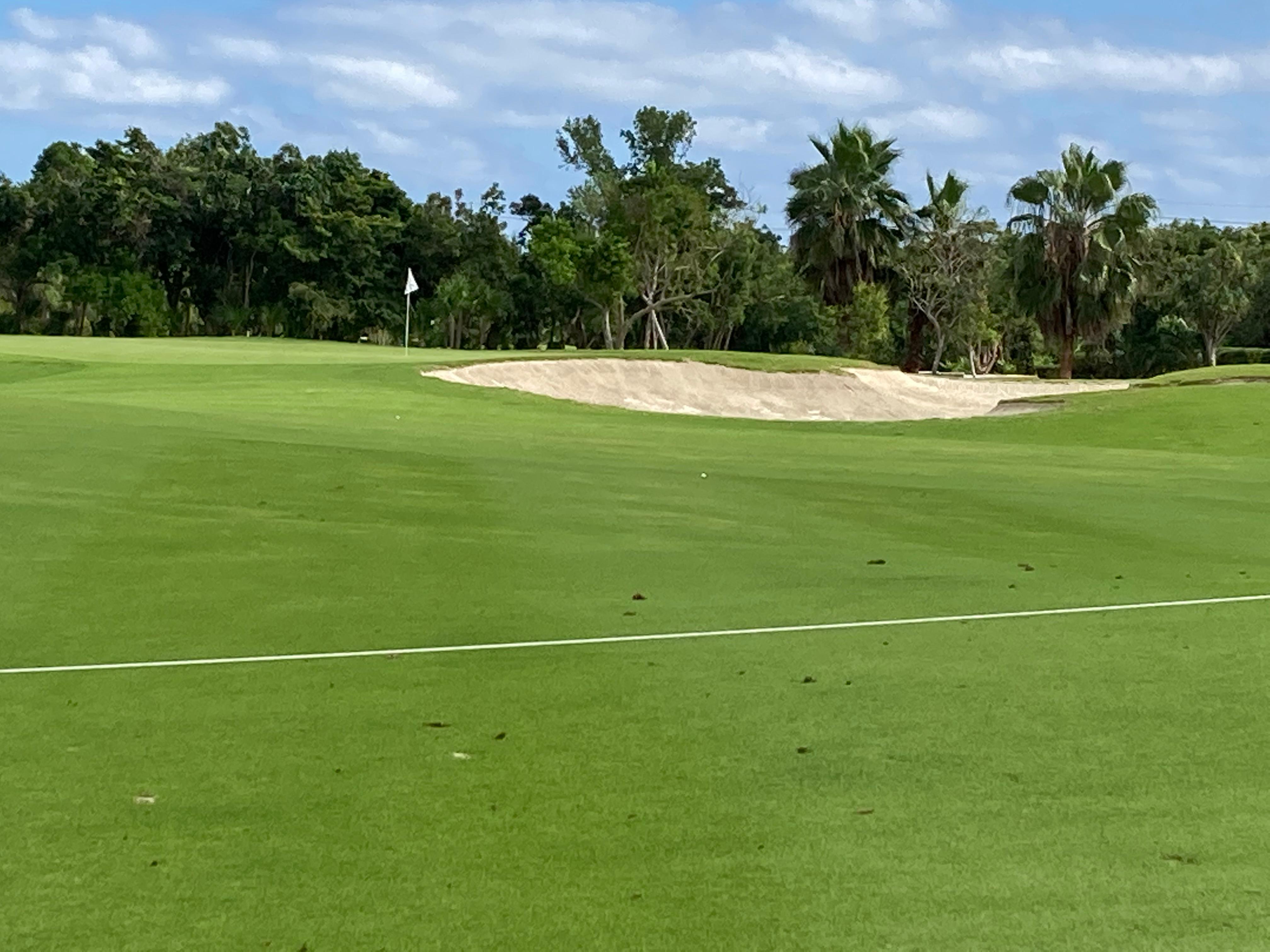 The first fairway right behind the hotel.  This is the first green.