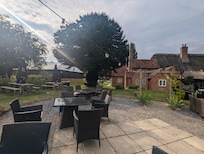 Rear terrace where you can eat or drink