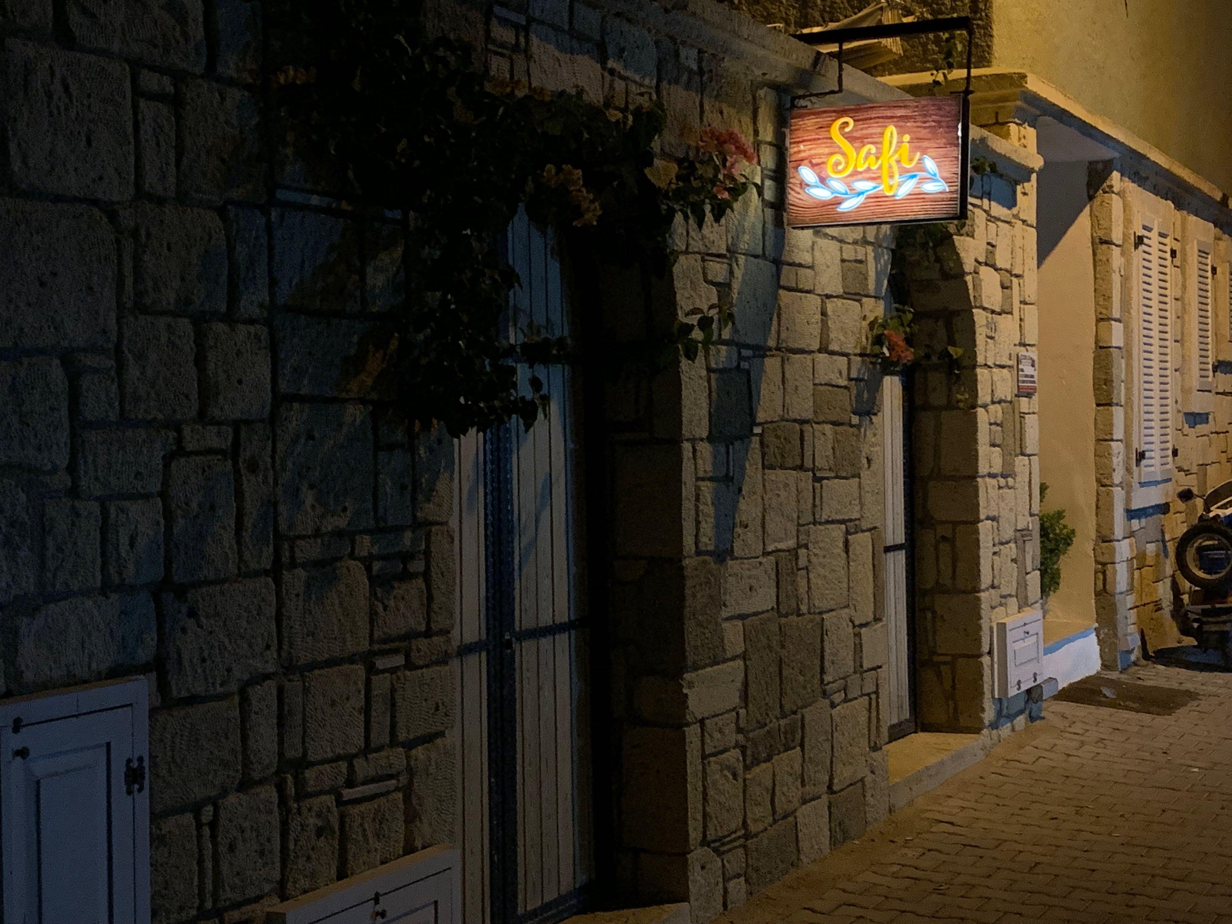 Courtyard entrance at night