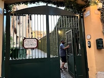 Front gate- always locked for your safety!