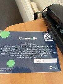 Loved the wee card left by the cleaner ever day.. what a fab job she done 😊