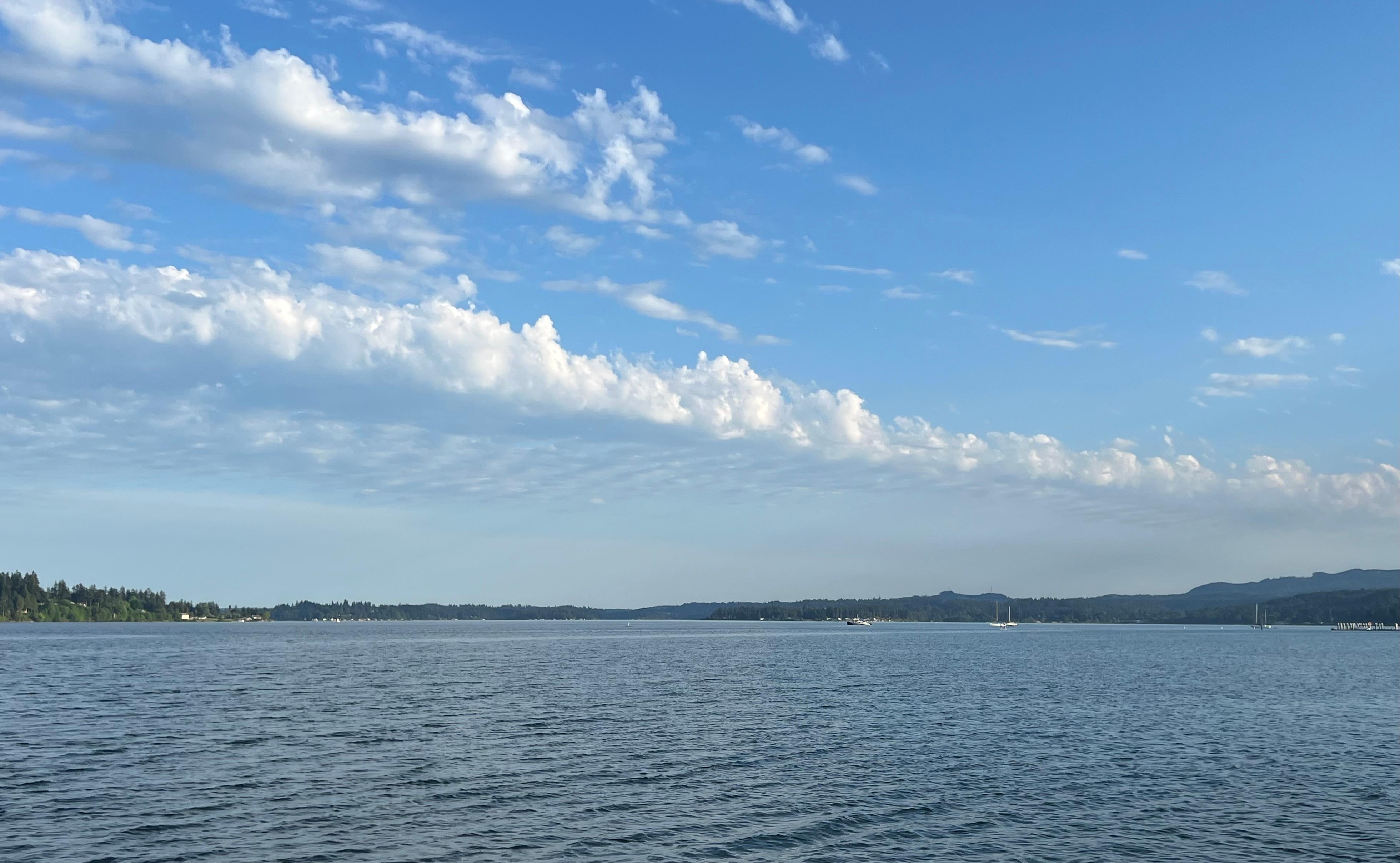 View from waterfront bench
