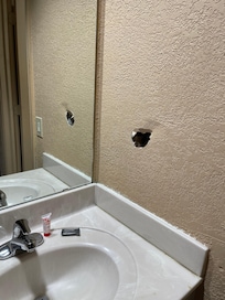 Looks like some one took a sledgehammer to the wall