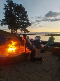 Fire by the lake