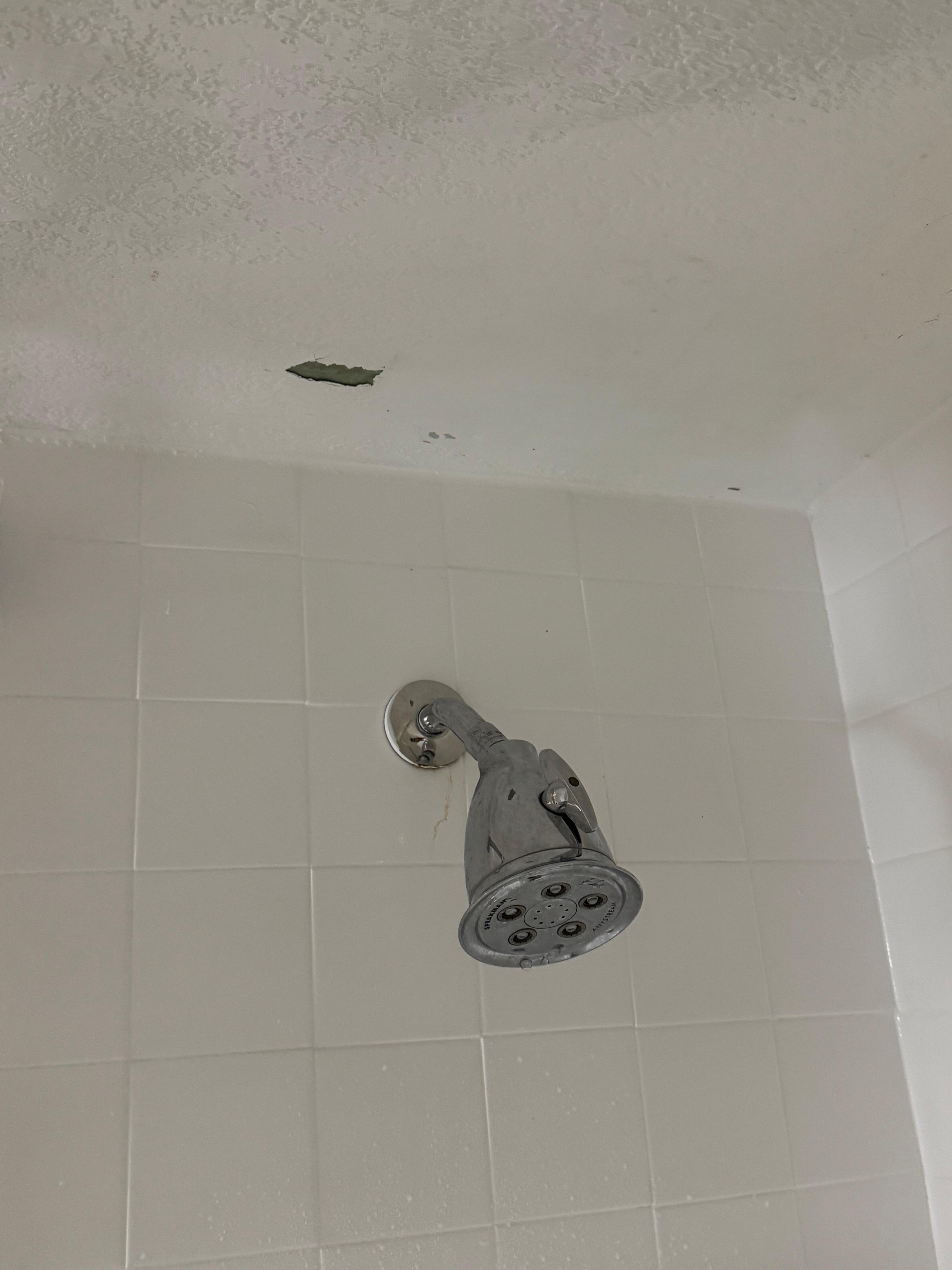 Ceiling chipping above shower head