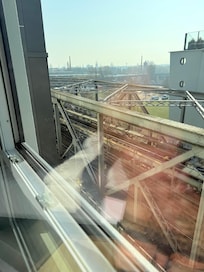 Rail tracks right outside the window