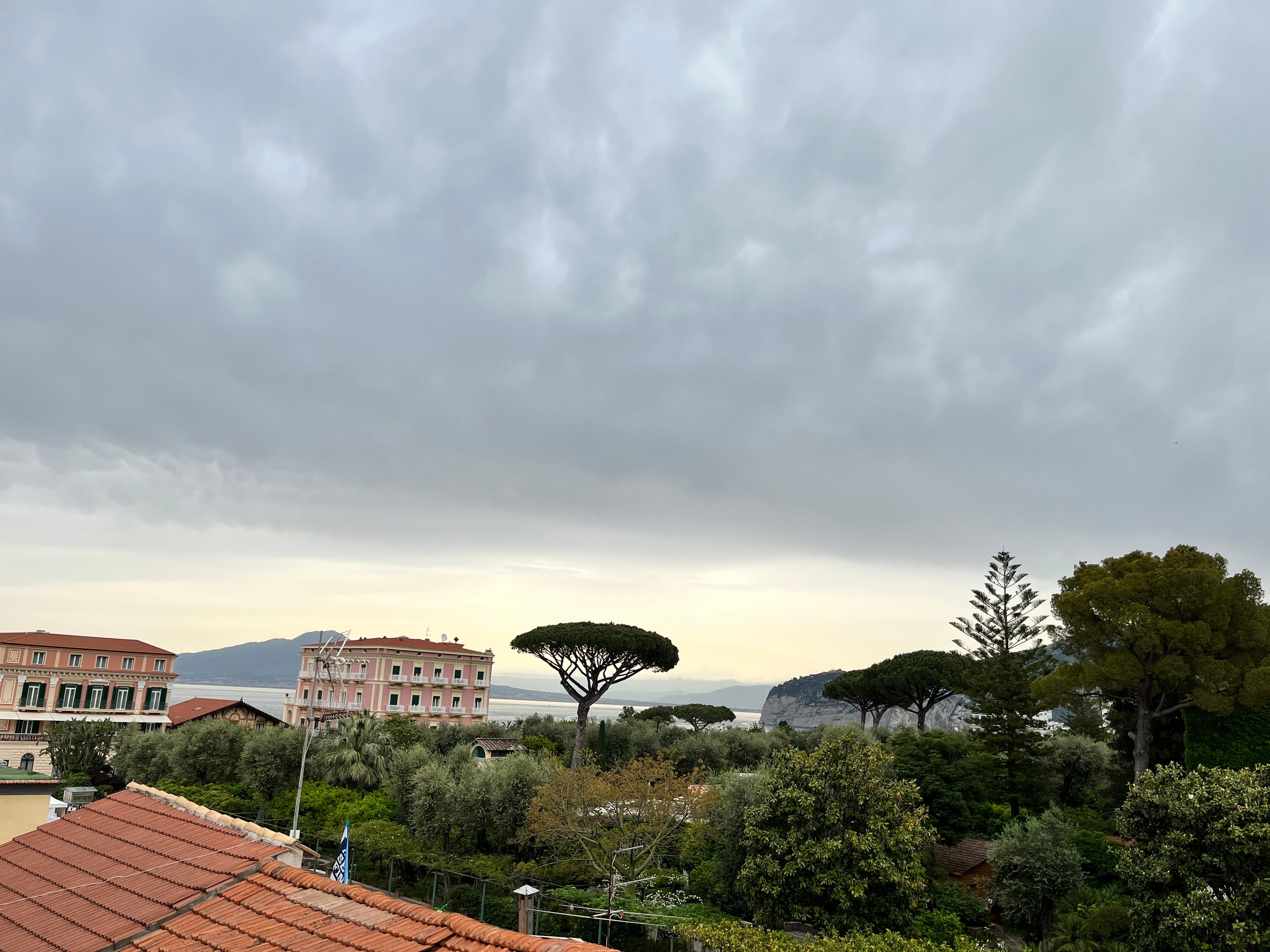 View of Vesuvius and Bay of Naples from our balcony