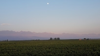 Sunrise with full moon