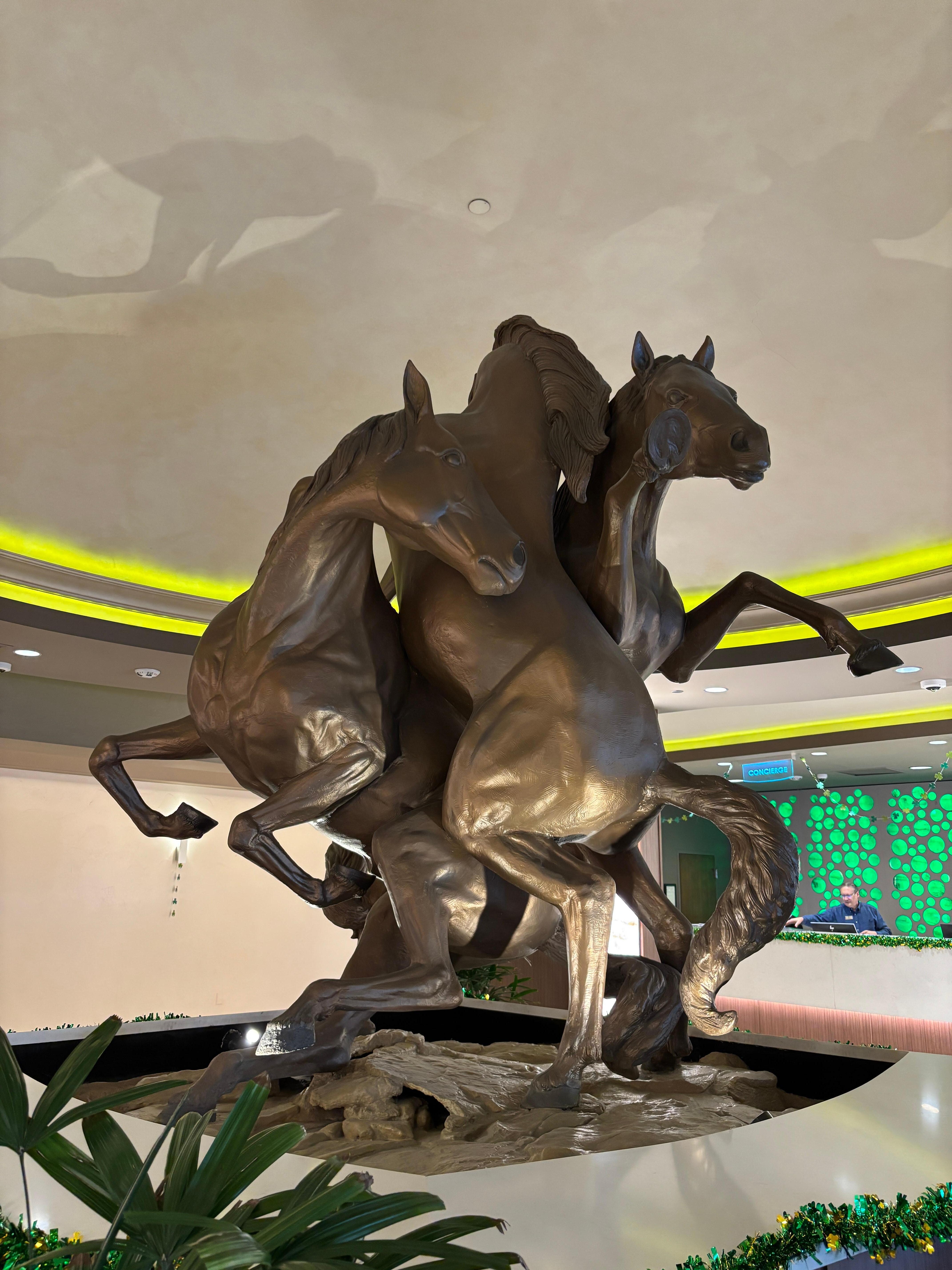 Horse sculpture in the main reception