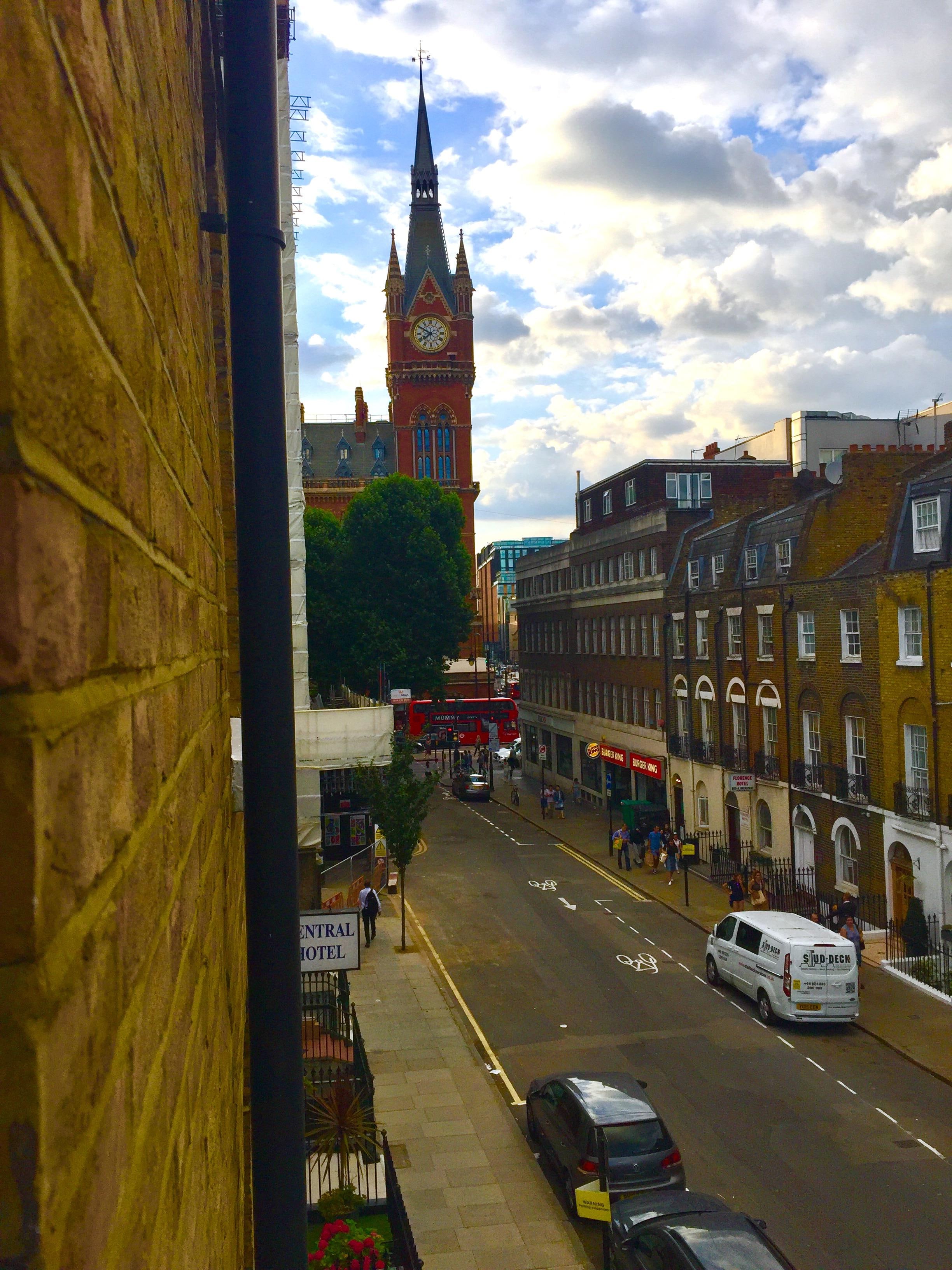 From the third floor room looking at st pancras king cross station
