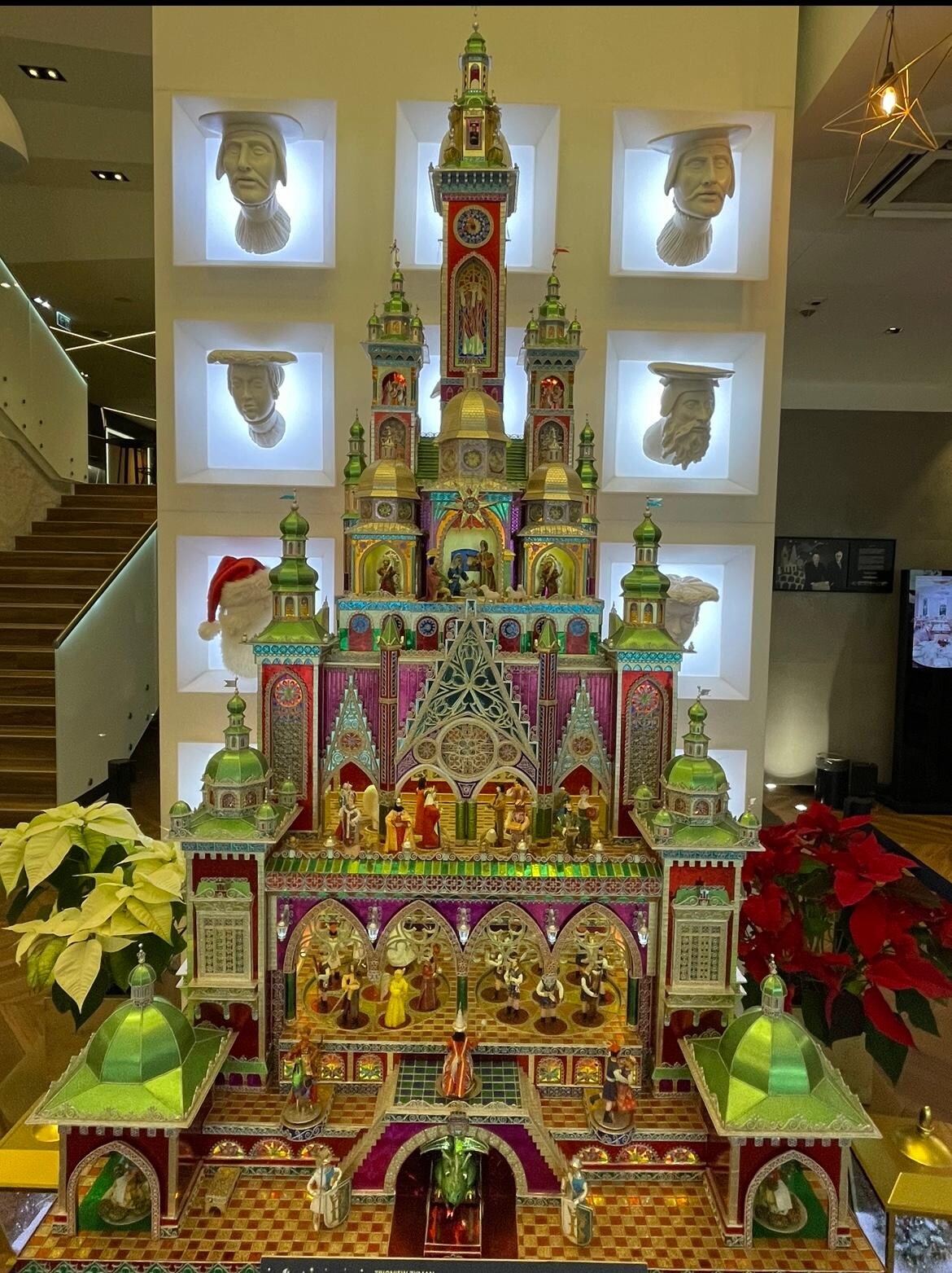 In the hotel lobby