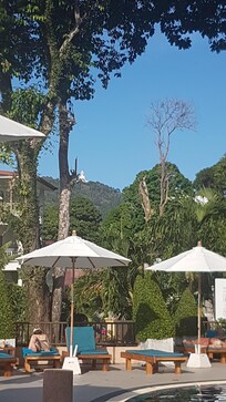 A view of Big Buddha from the pool area