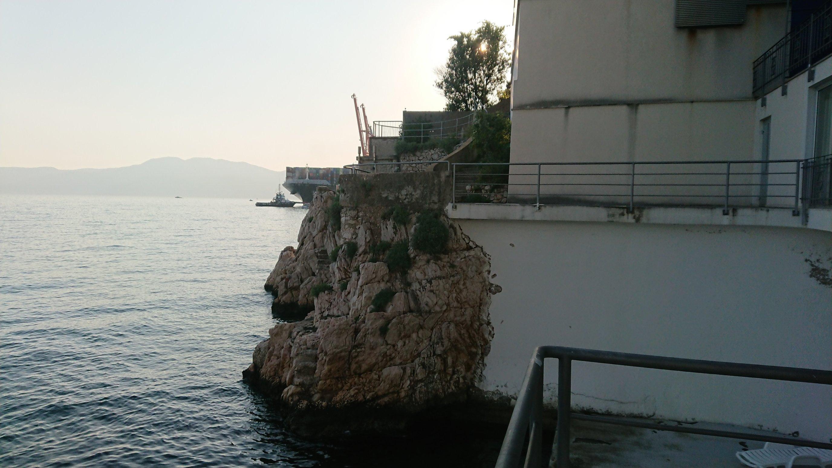 View from upper part of the private beach (towards the dock)