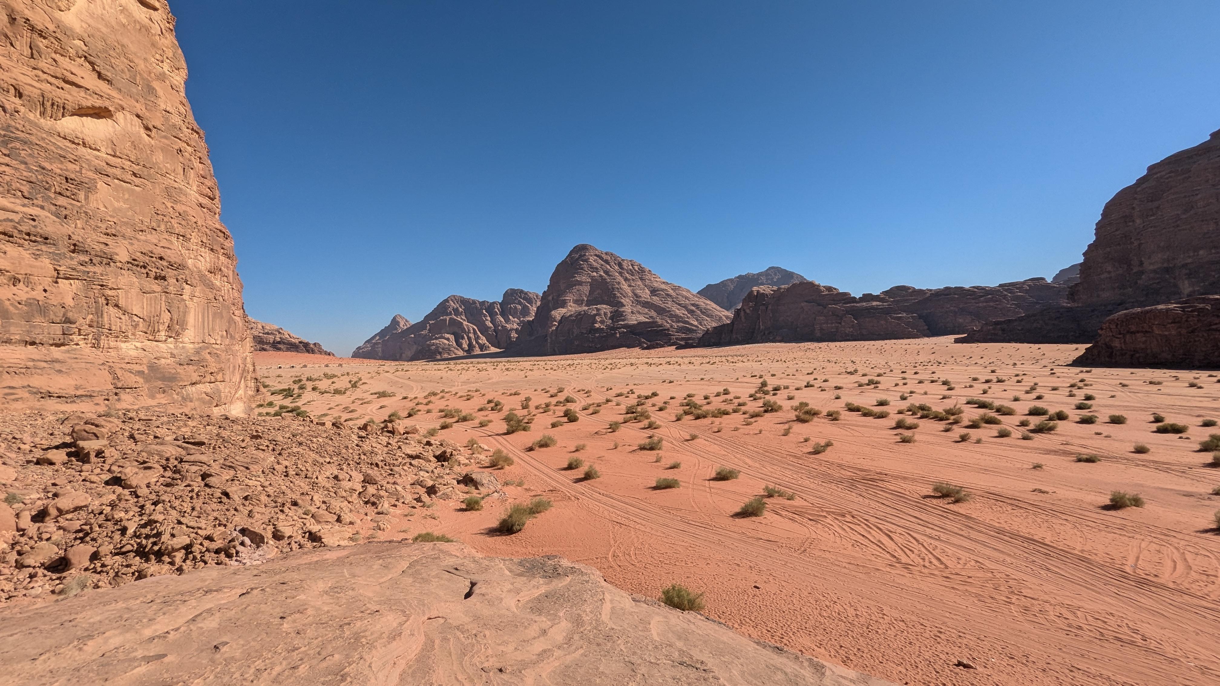 One of the many stunning views of Wadi Rum.