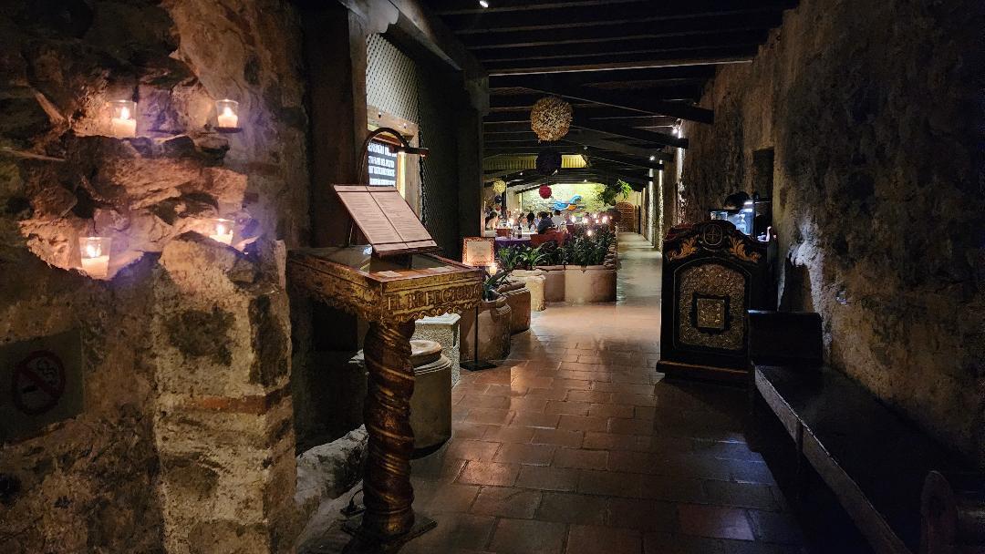 Hotel Santo Domingo Restaurant perfectly fitted within the centuries-old monastery, Antigua Guatemala