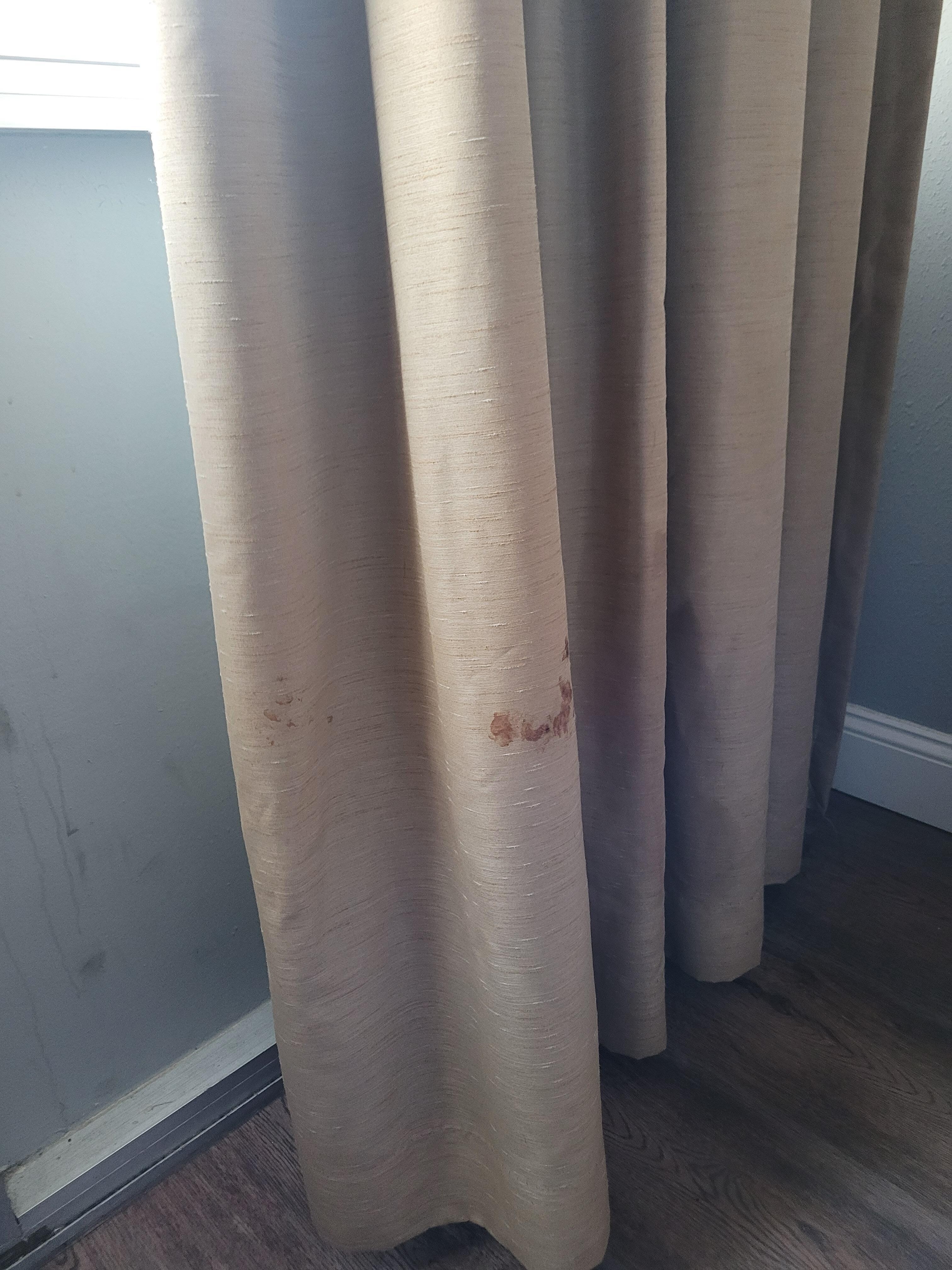 Dirty curtains.