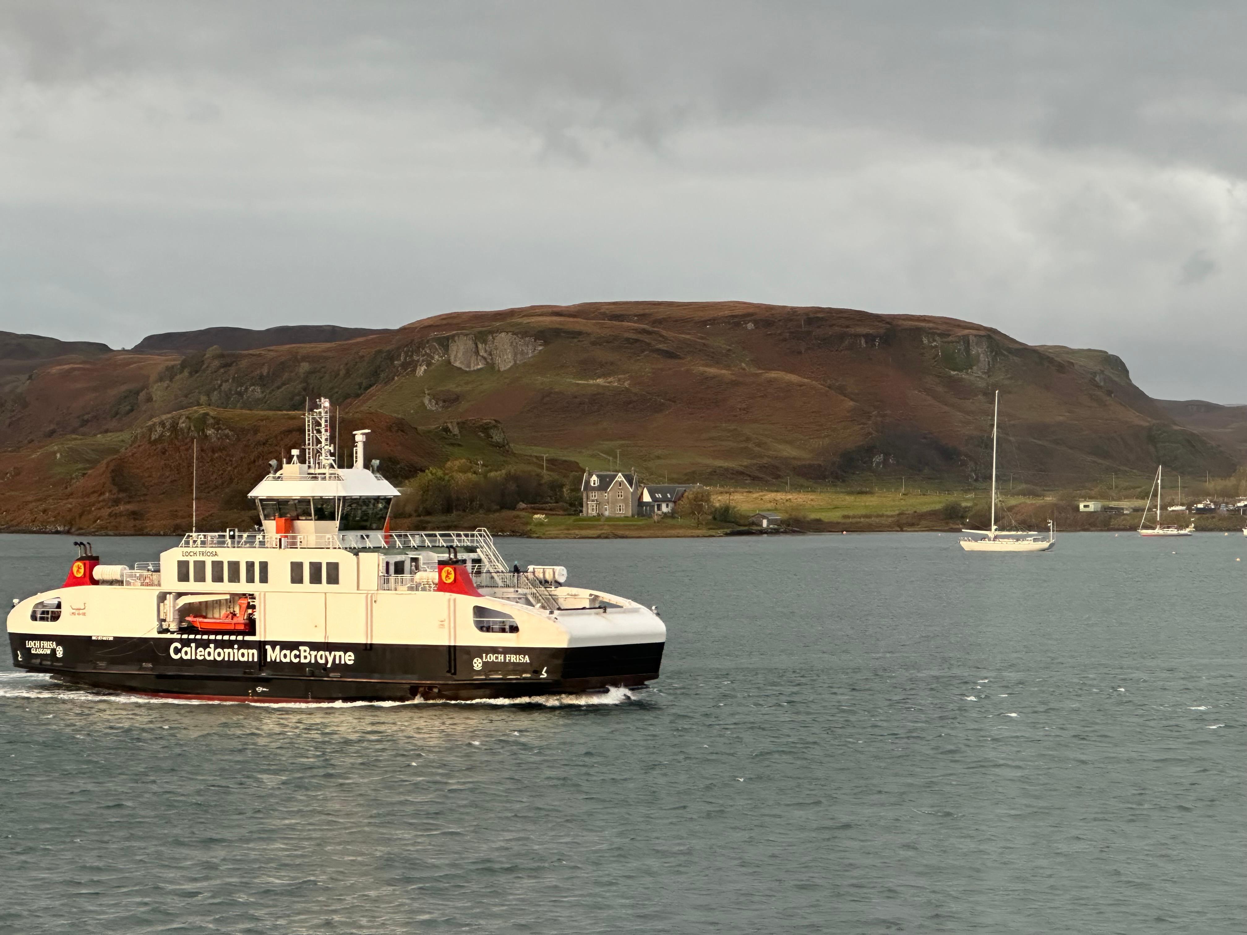 View of water and ferry boats from our window 