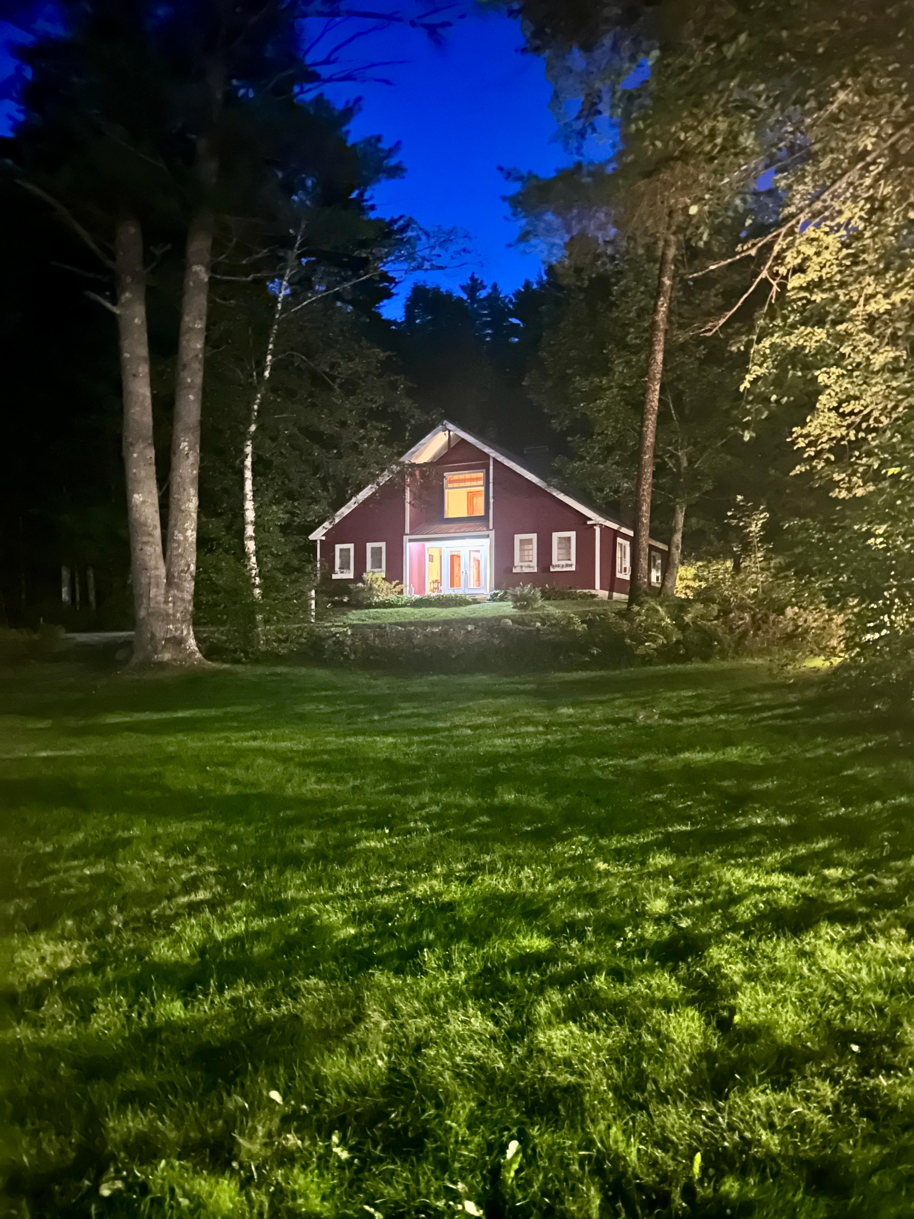 The Chimney House at night