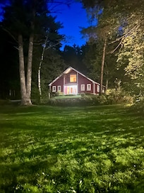 The Chimney House at night