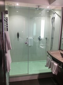 Bathroom was very modern massive walk in shower