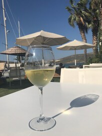 Local wine in the garden