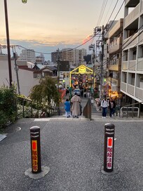 Sunset from stairway down to Yanaka Ginza.