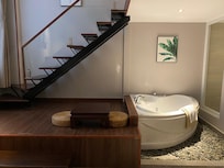 Bedroom with bathtub