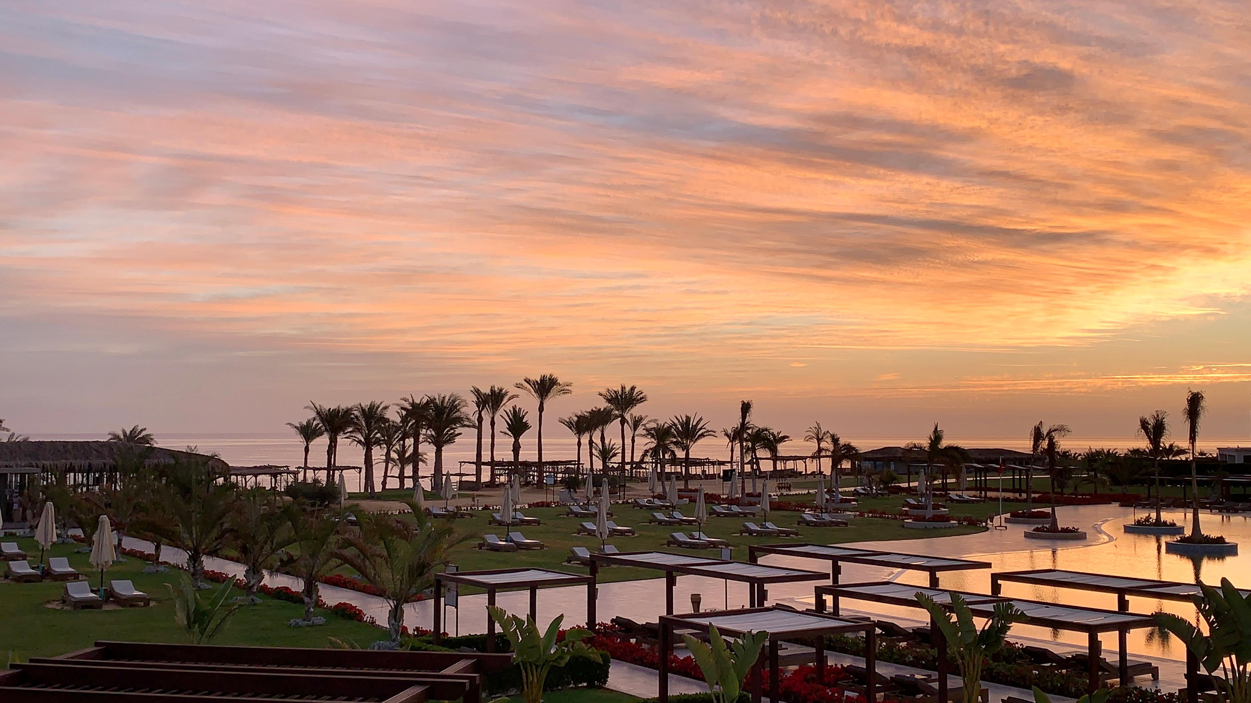 Morning view from the balcony towards the sea 