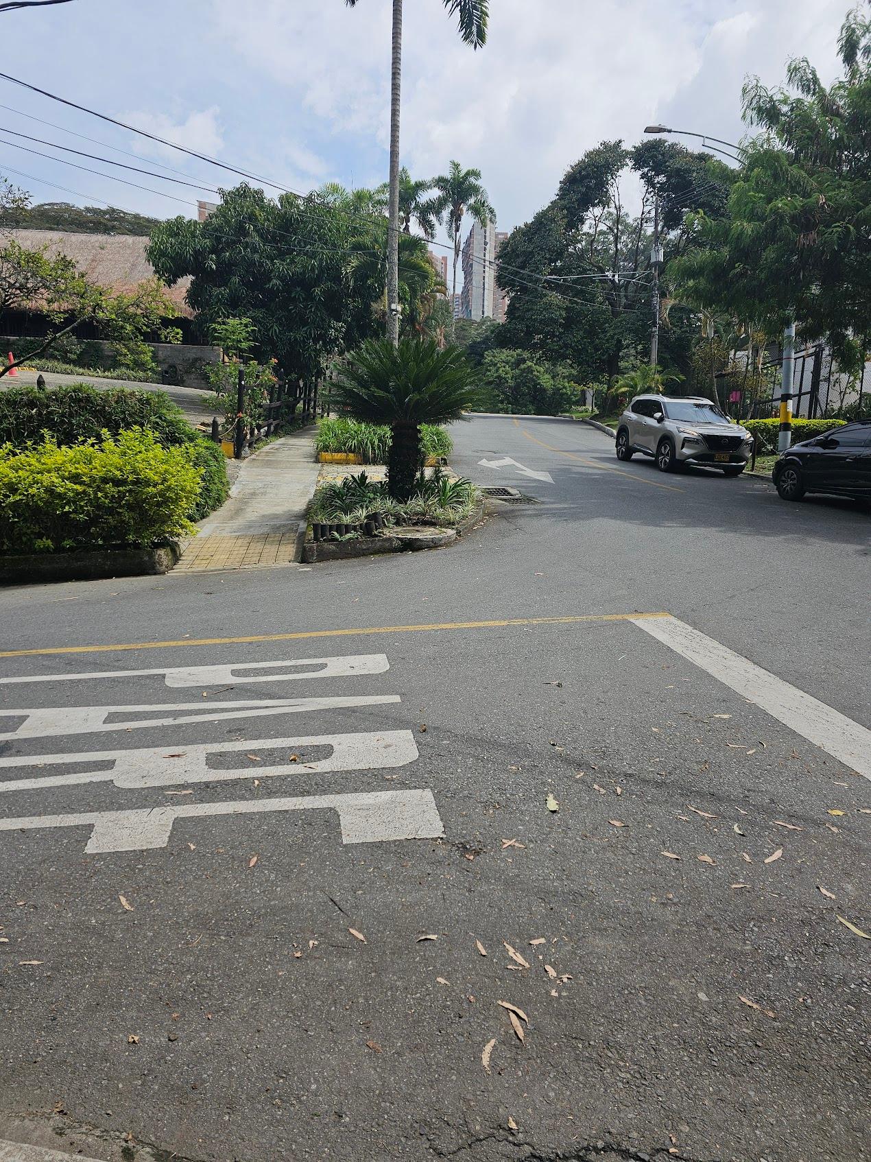 walking along the street where the hotel is located