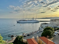 Ship leaving the port