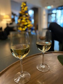 Welcome wine serving at the cozy reception! And wine eas excellent!