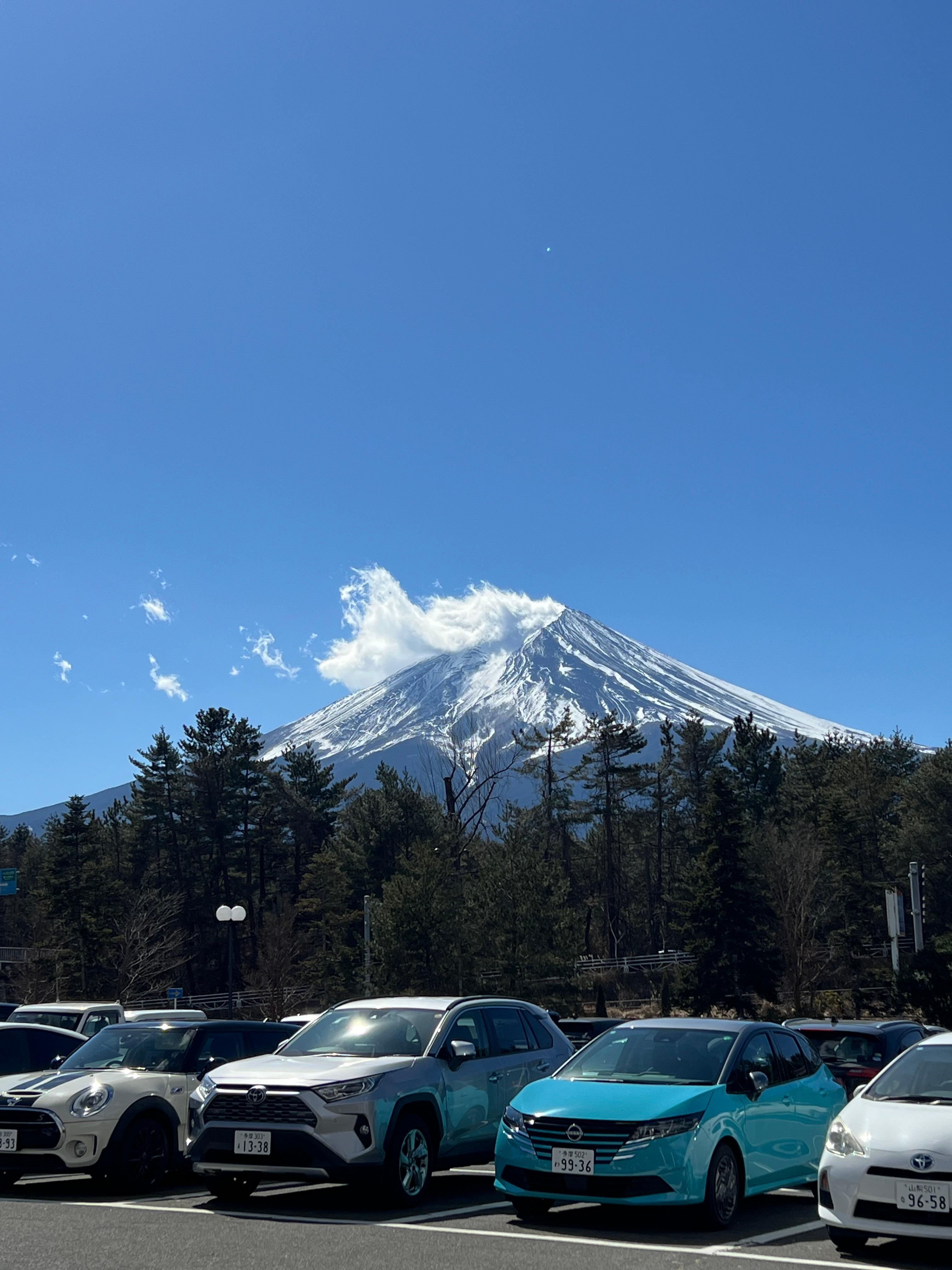 View of mount fuji from the entrance of the hotel