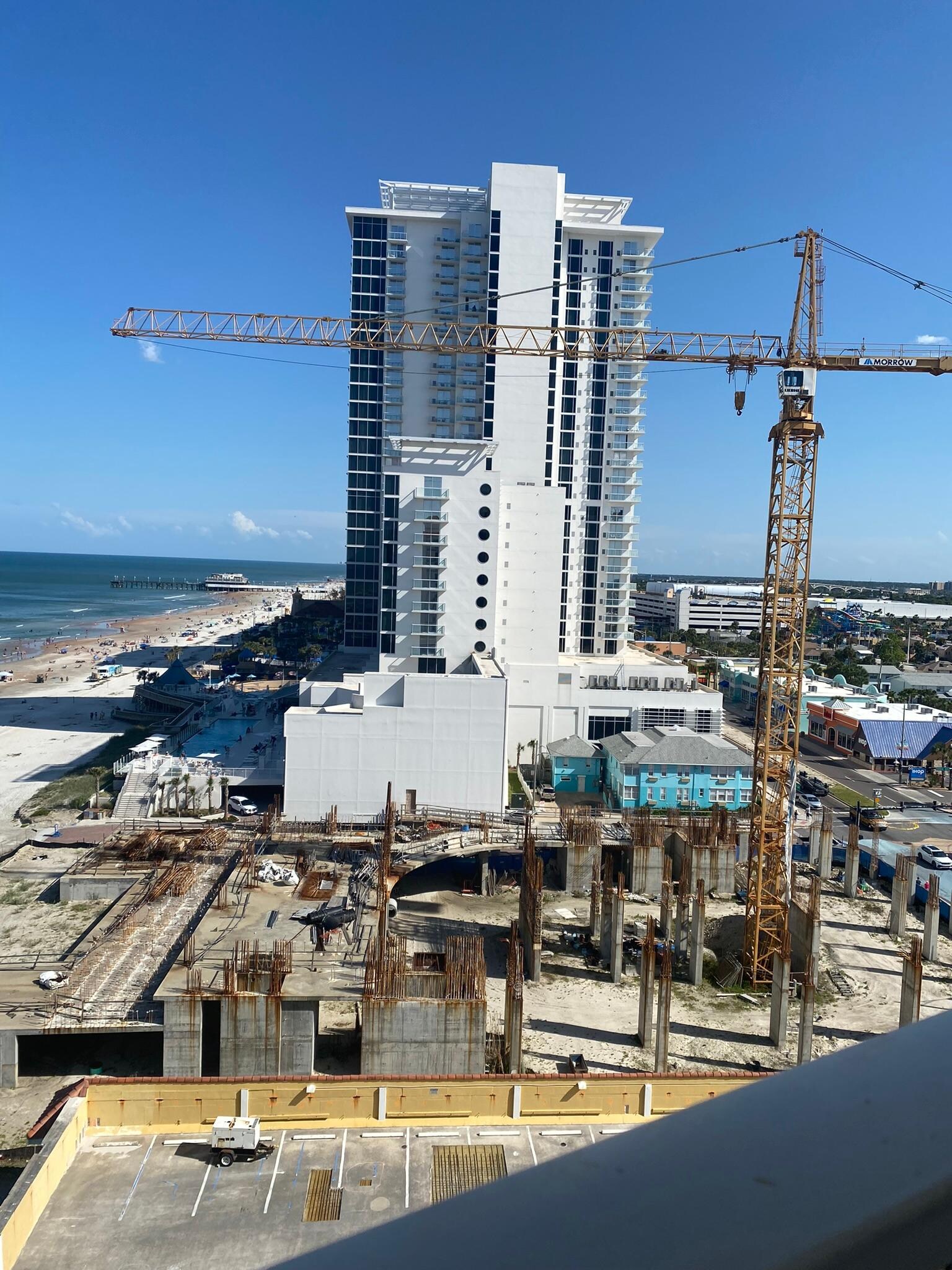 Construction site as a view from balcony when I paid for an oceanfront room.