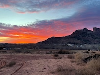 Sunset view from the property