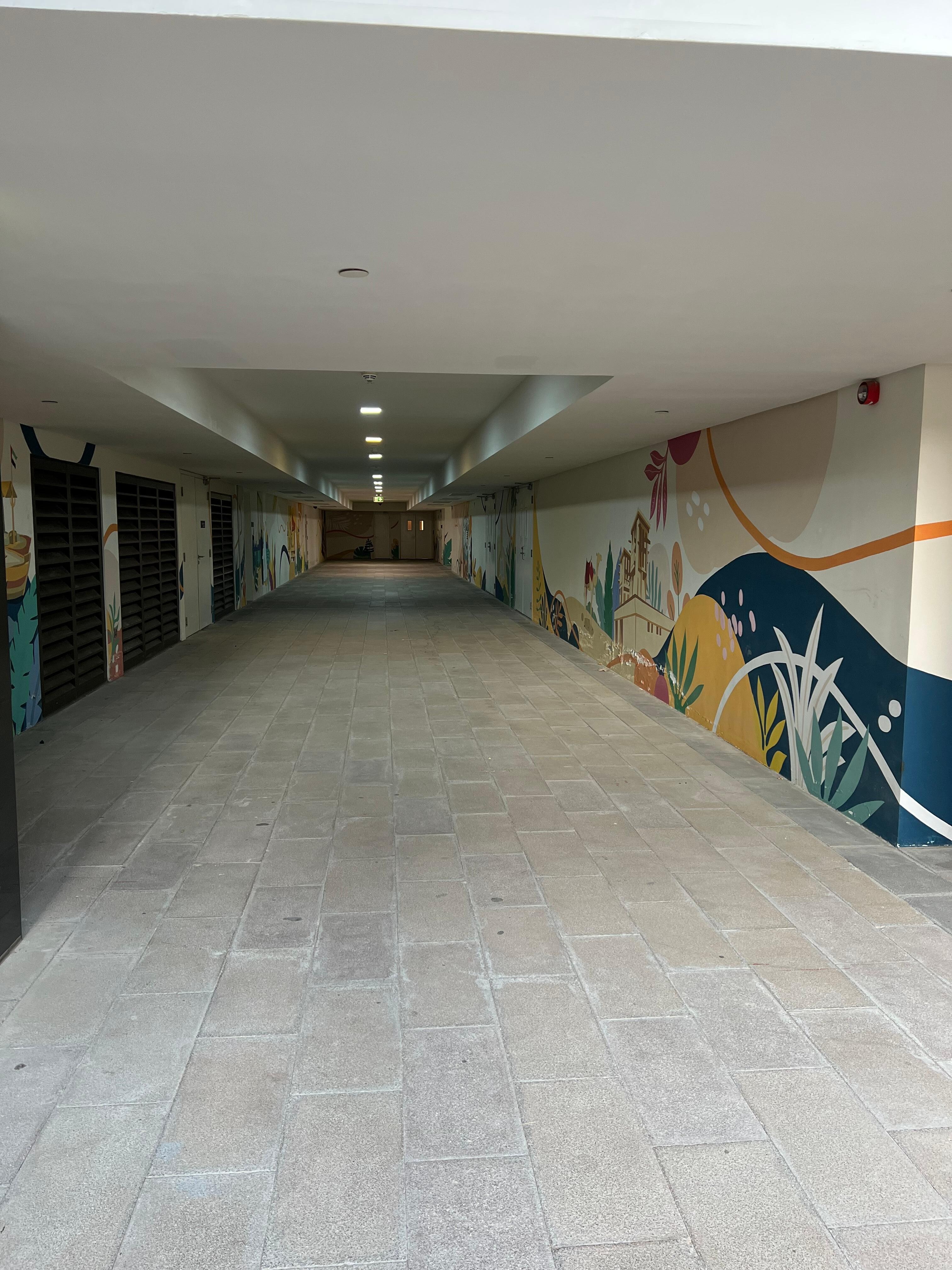 Awesome corridor that leads to one of the pools 