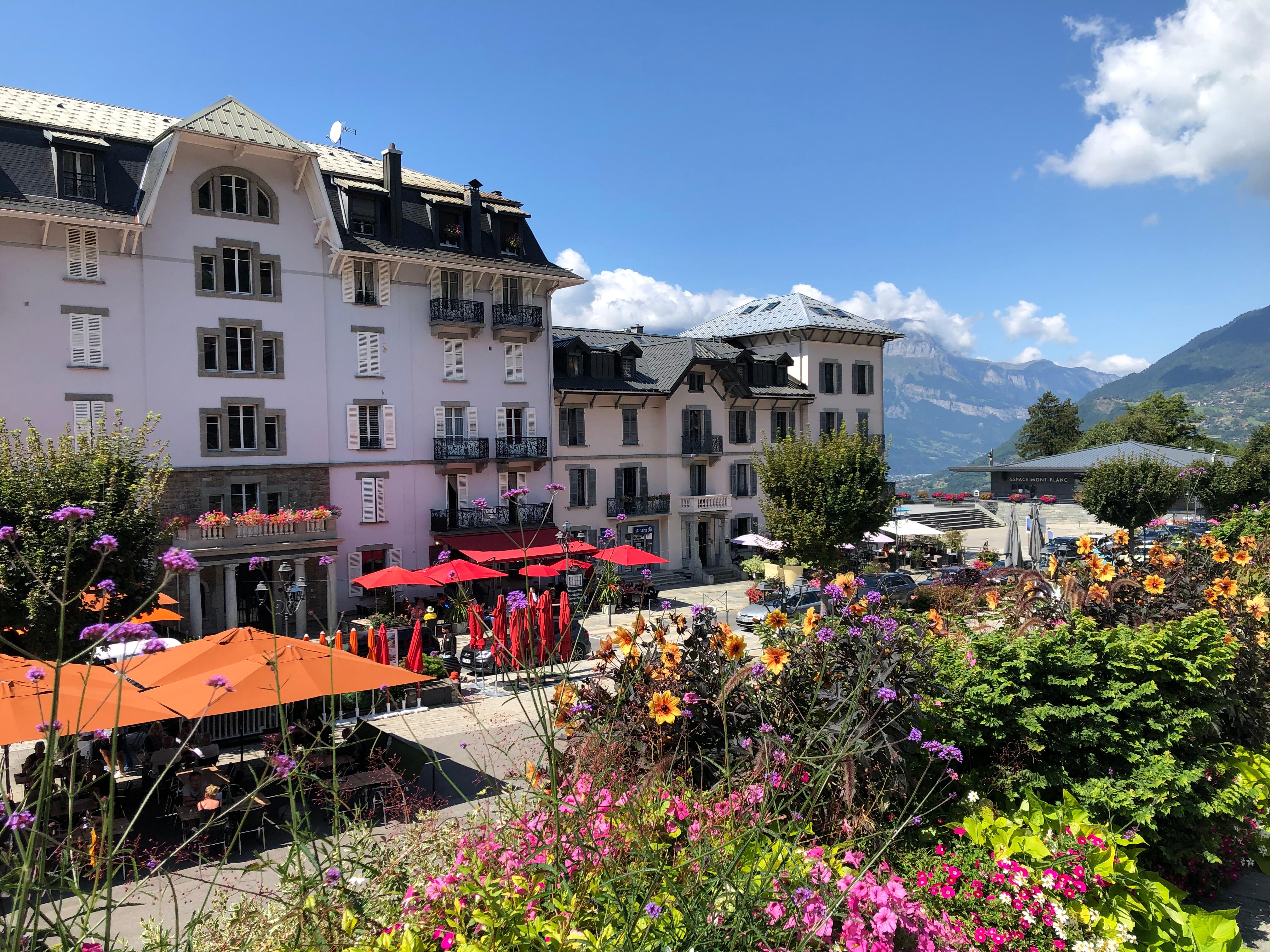 View from outside the hotel overlooking the square