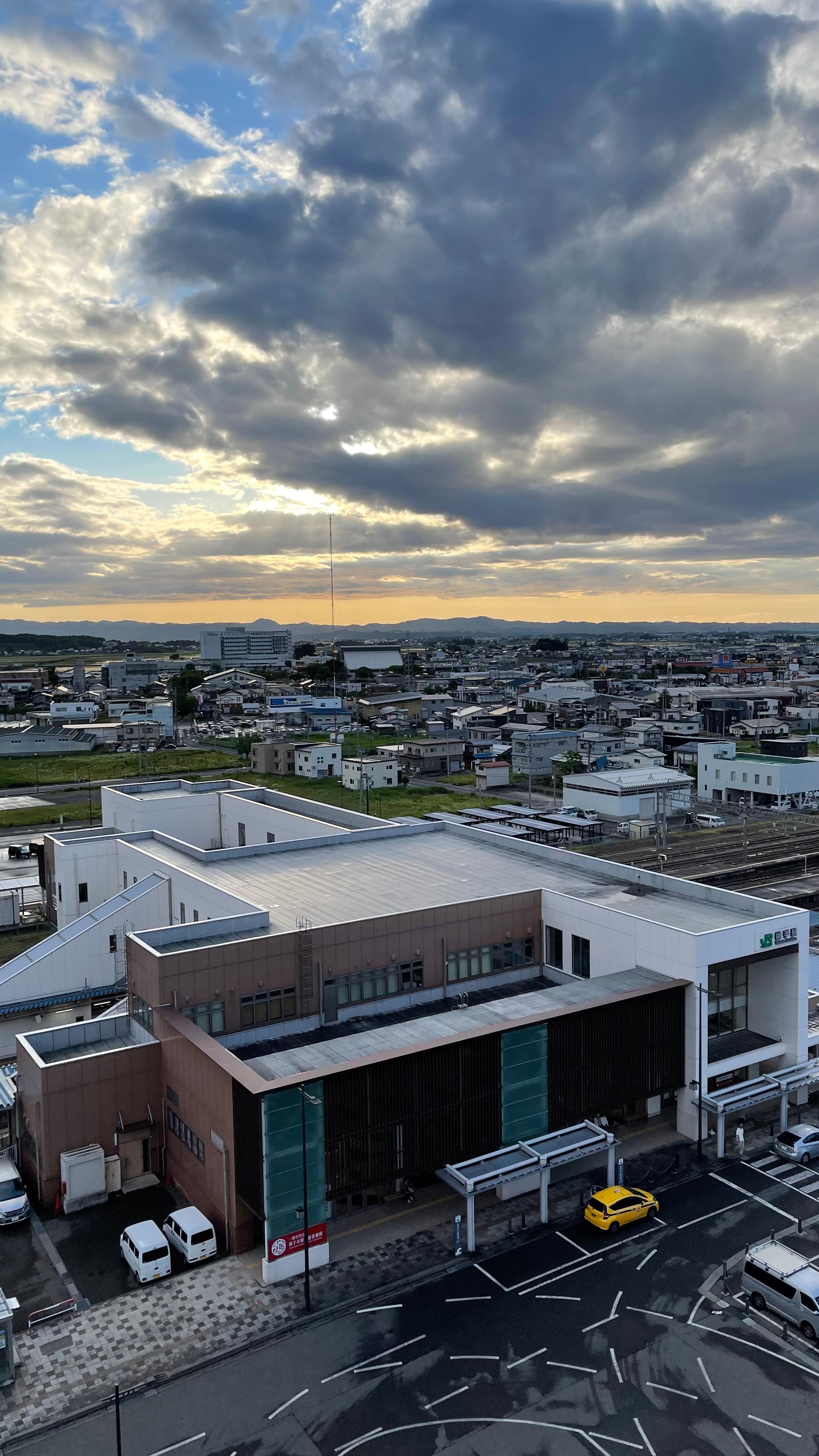 部屋から夕景