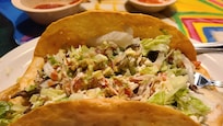 Beef Fajita Salad at onsite restaurant.