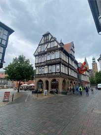 Apartment to the right side. The market square to the left.