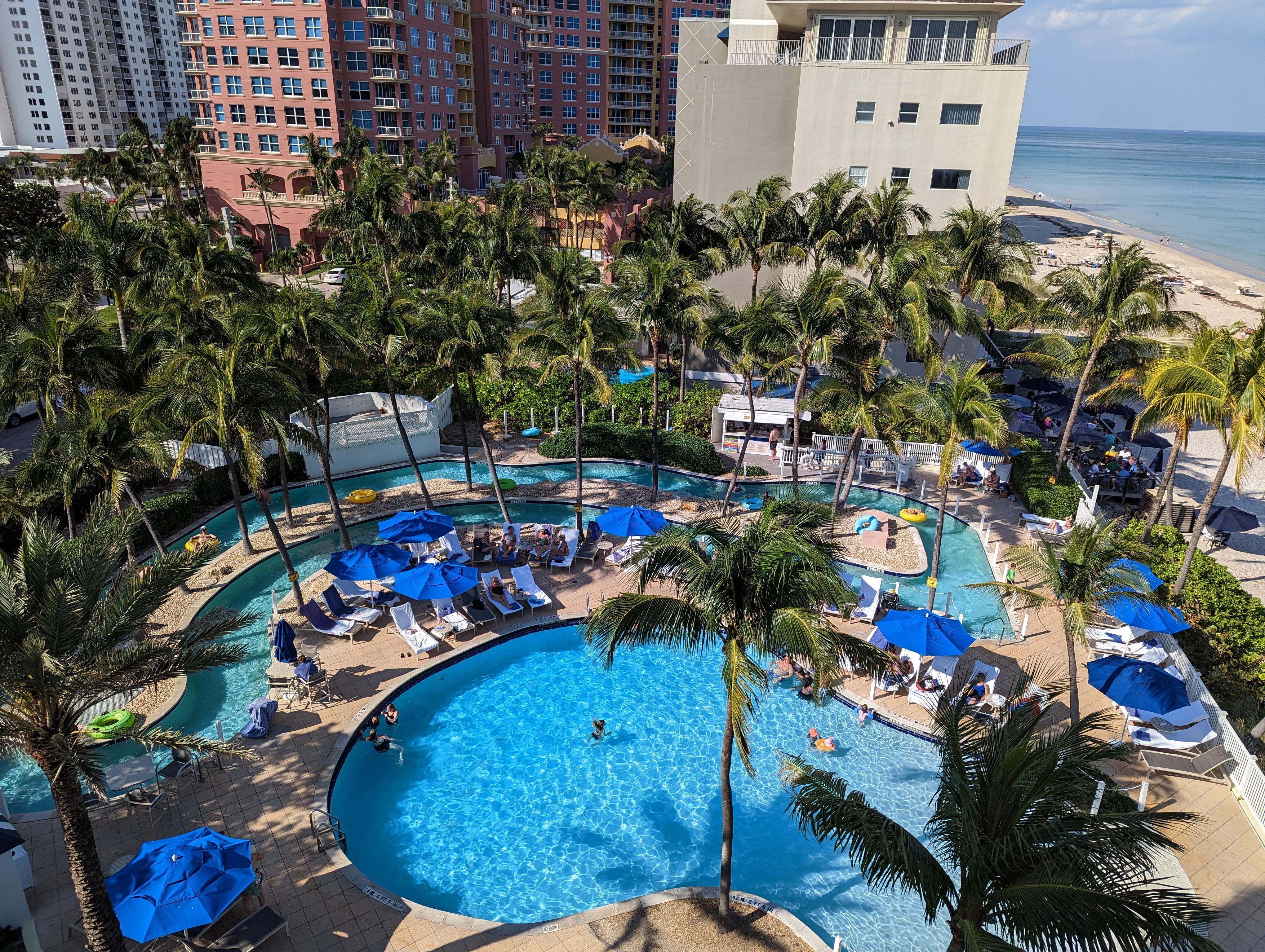 View of pool from room balcony