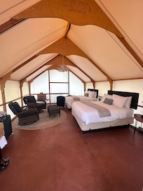 Inside tent