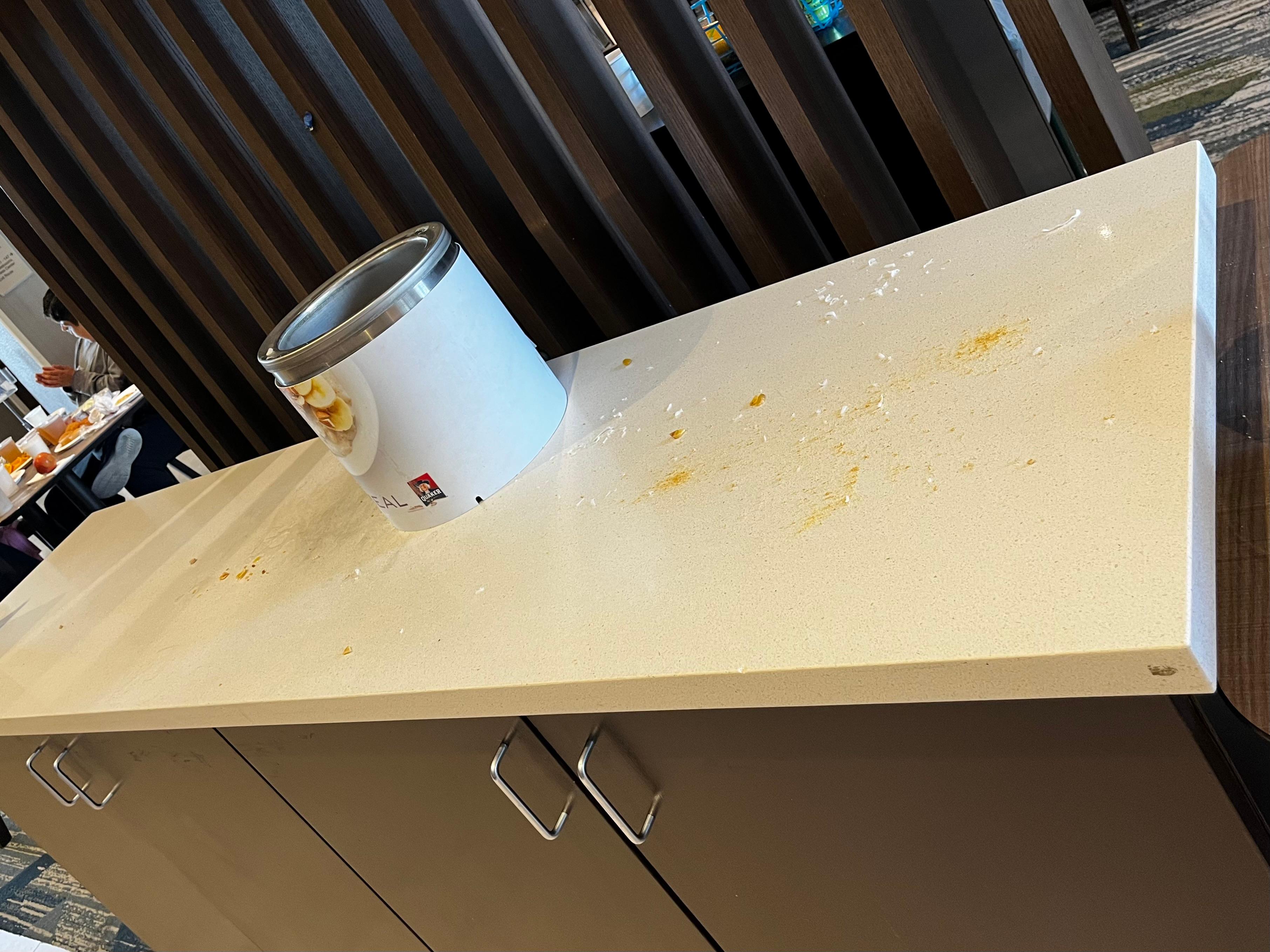 Breakfast Buffett still not cleaned 1/2 hour after breakfast  was over 