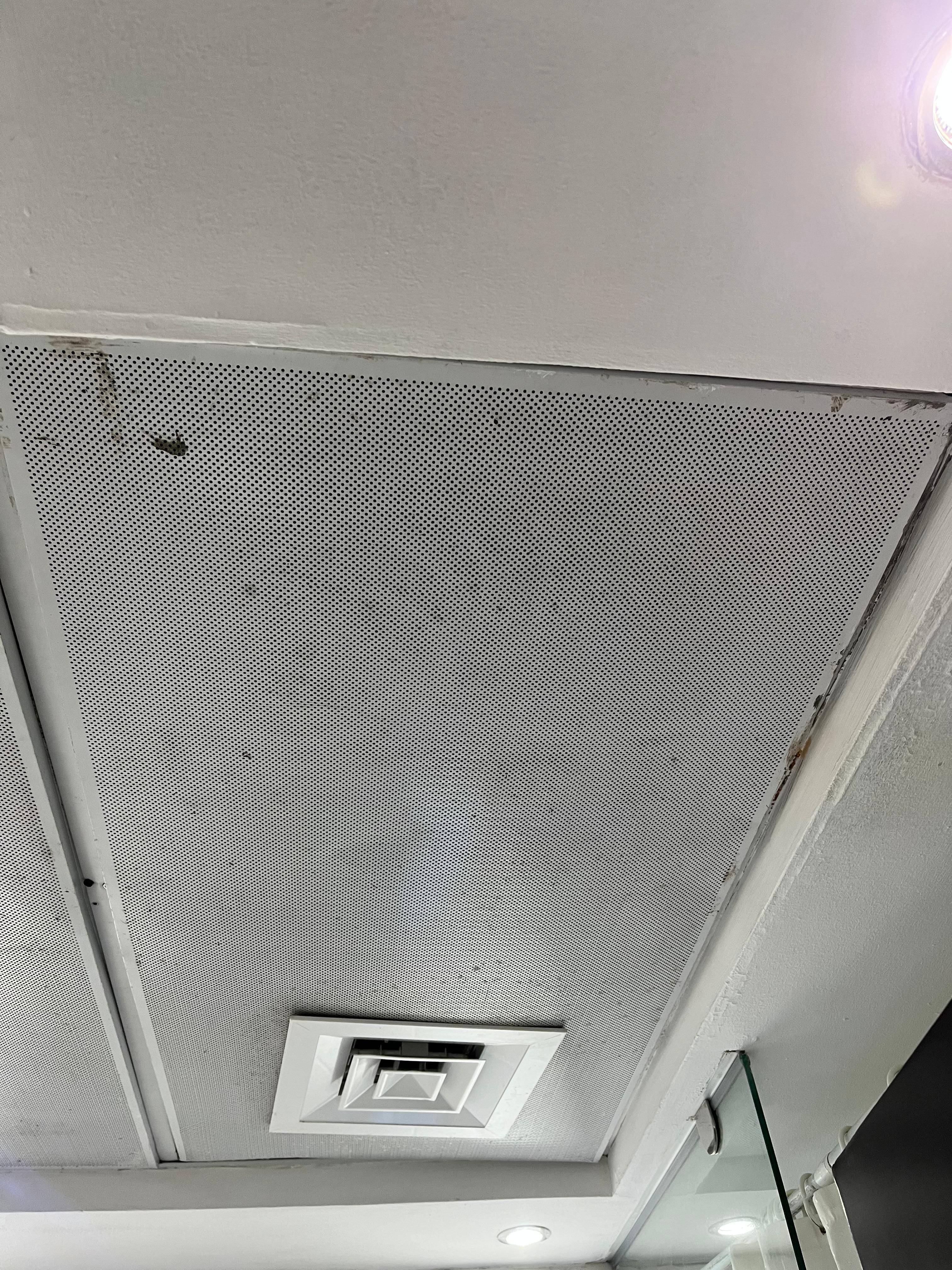 Taket på badet, grusomt skittent