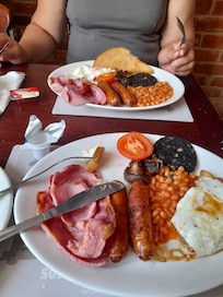 Breakfast cereal, toast and drinks not shown