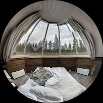 Fisheye view of the aurora window
