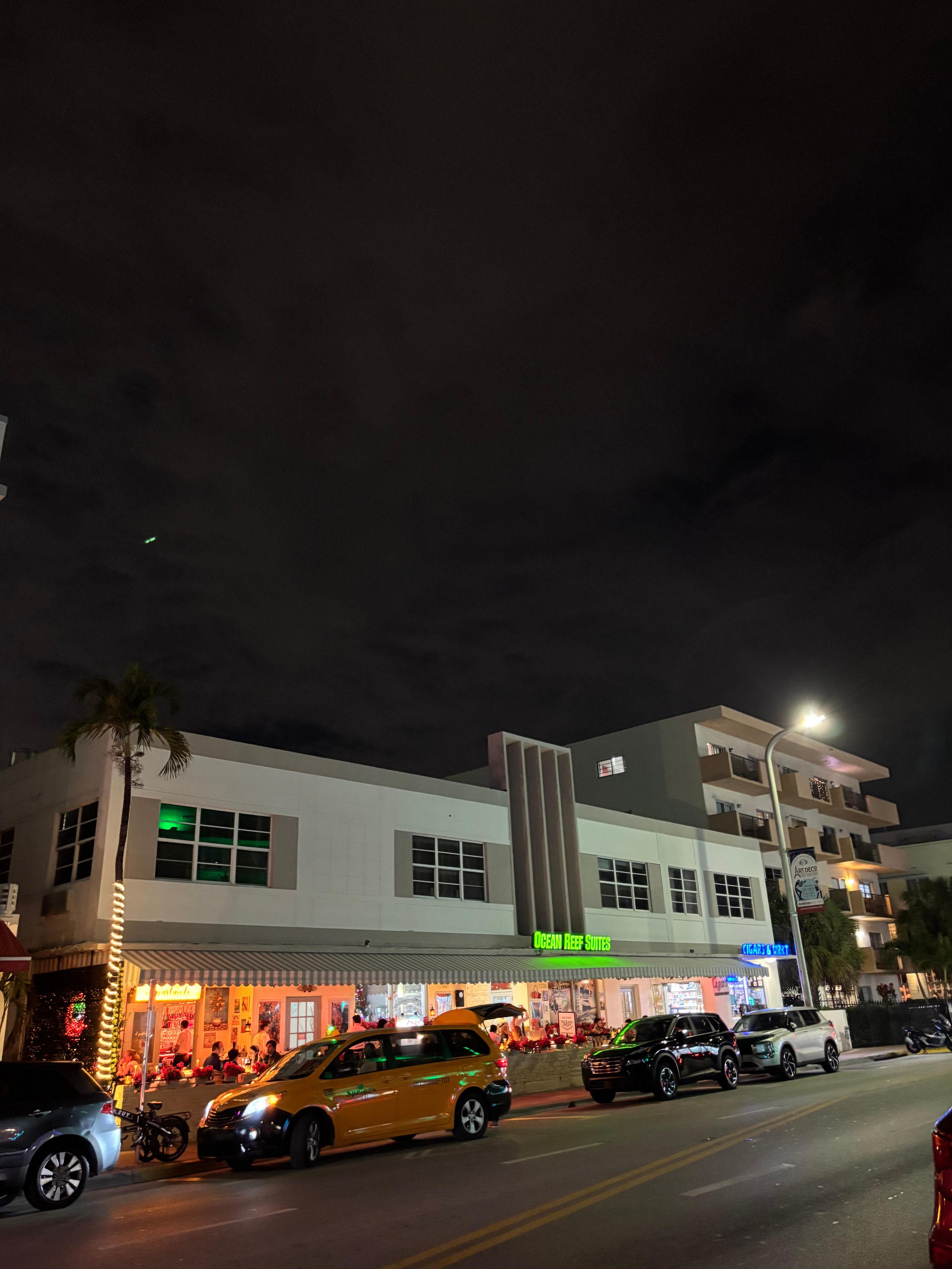 Hotel outside night time