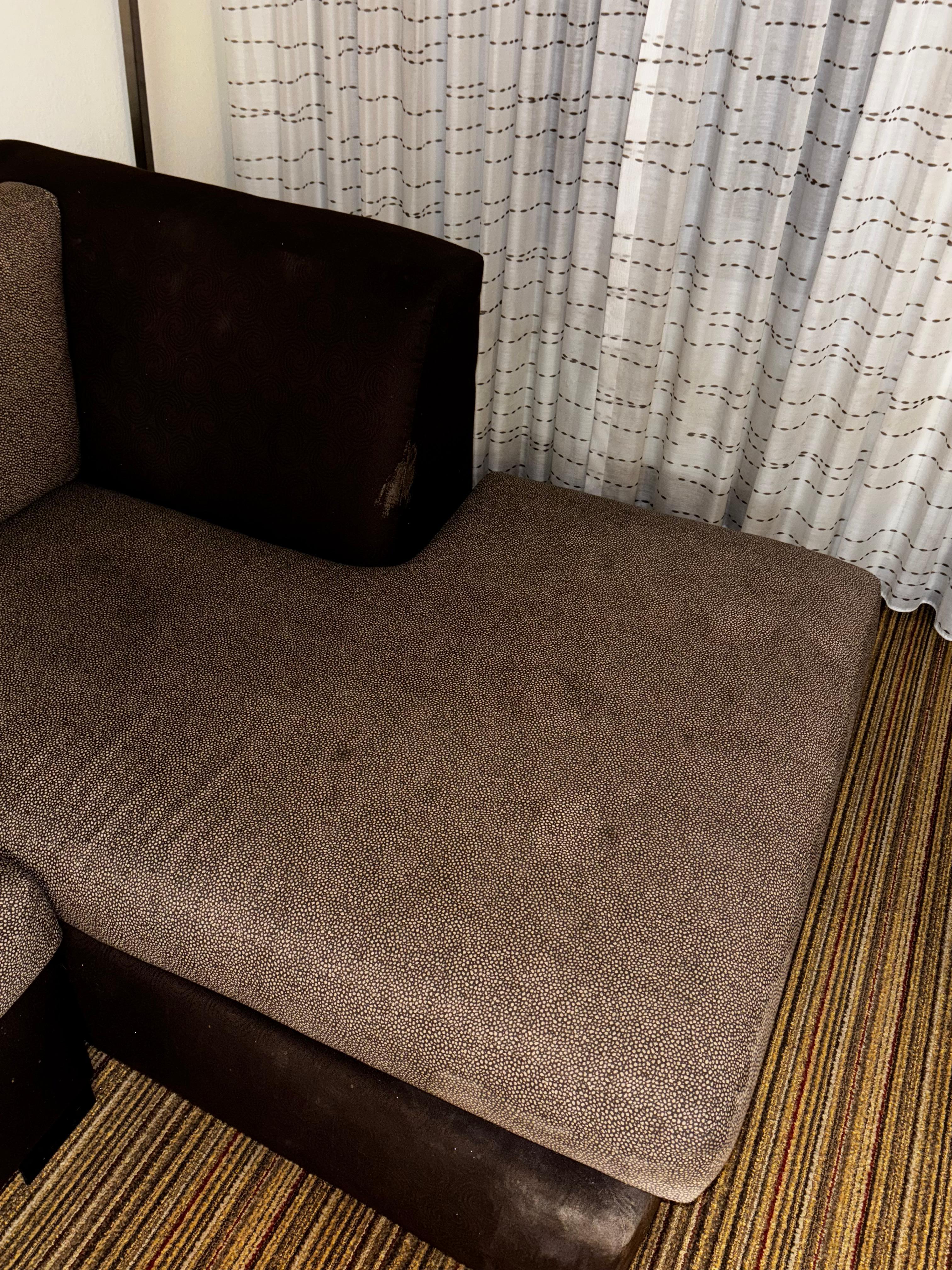 Dirty couch, very uncomfortable didn’t even wanna sit down.