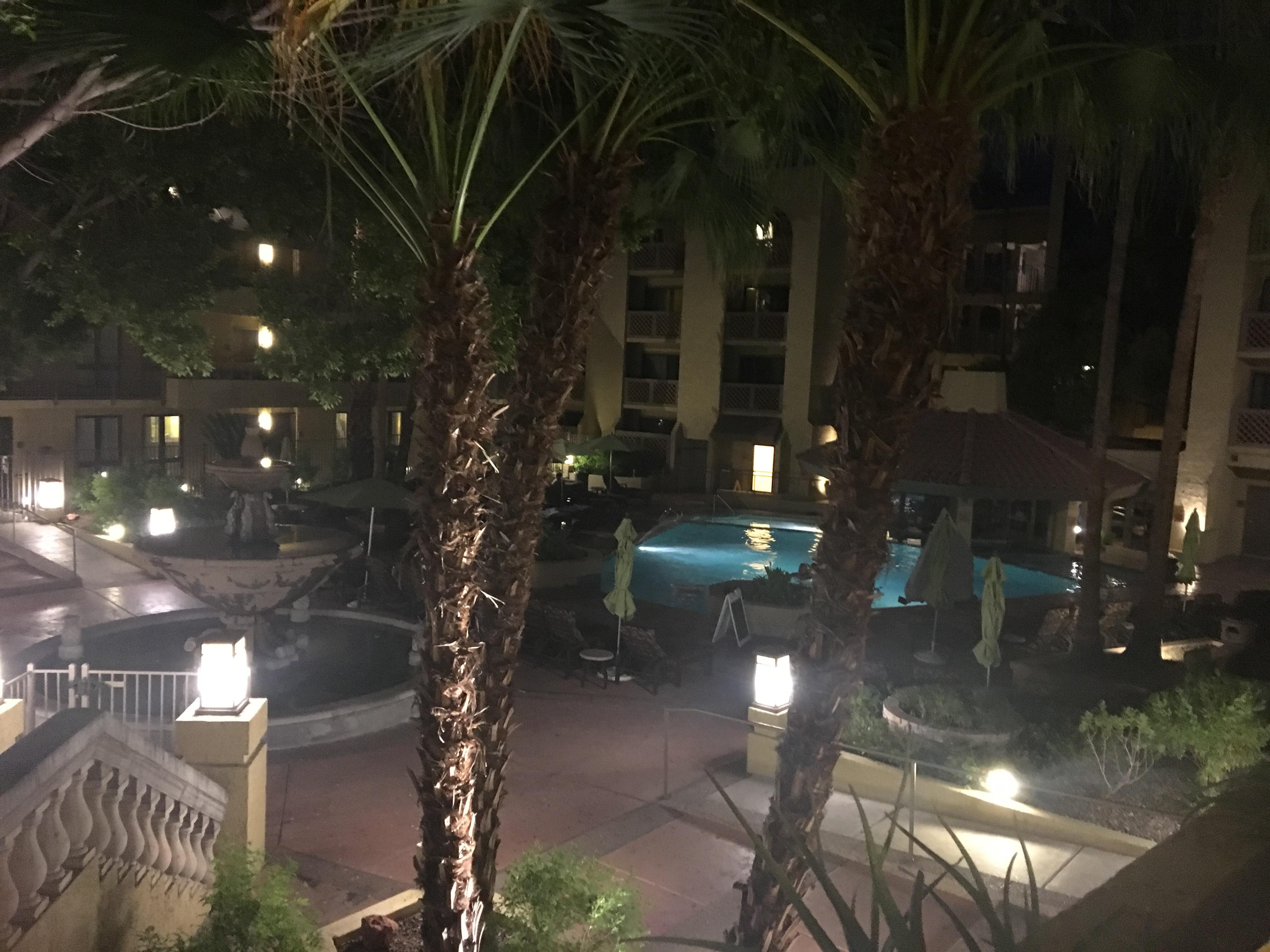 Night photo of north pool from near our room. Beautiful grounds.