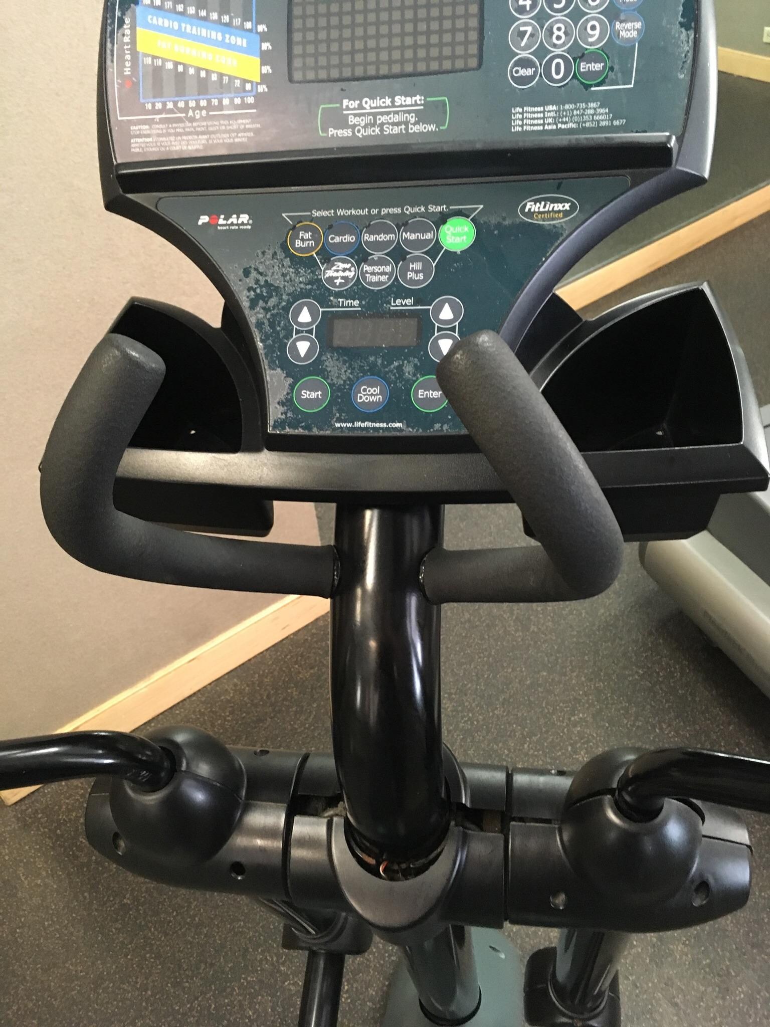 Old, falling apart, exercise equipment.